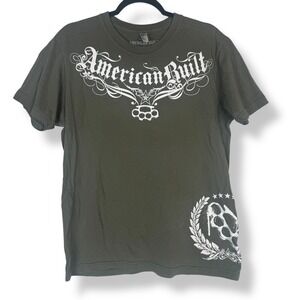 American Built Graphic T Shirt Mens Size Large Spellout Streetwear‎ Made in USA